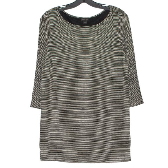 J Jill Womens Tunic Top Wearever 3/4 Sleeve Boatneck Stripe Black Size Small KQ - Picture 6 of 6